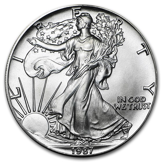 1987 1 oz Silver American Eagle BU 1987 1 oz Silver American Eagle BU